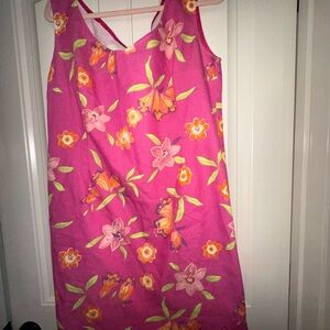 Floral Pink Sleeveless Dress